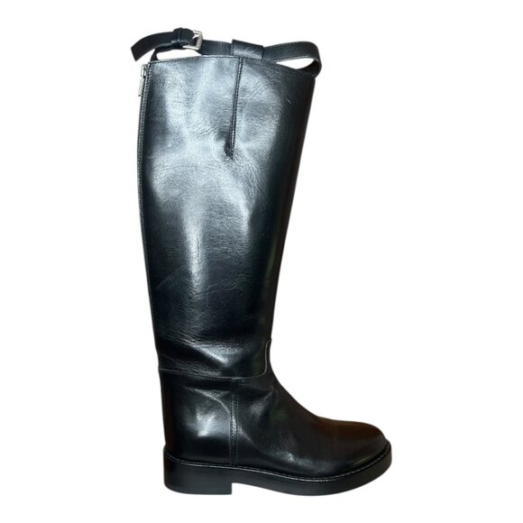 Ann Demeulemeester Women's Stan Riding Boots Made in Italy Cow Leather EU 38 - Picture 1 of 14